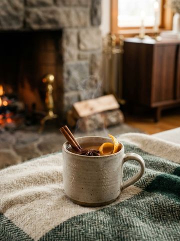 Winter Coat in a mug glass